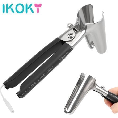 IKOKY Anal Expander Stainless Steel SM Series Vaginal Dilator Medical Themed Toy Electric Shock Sex Toys for Women Adult Product