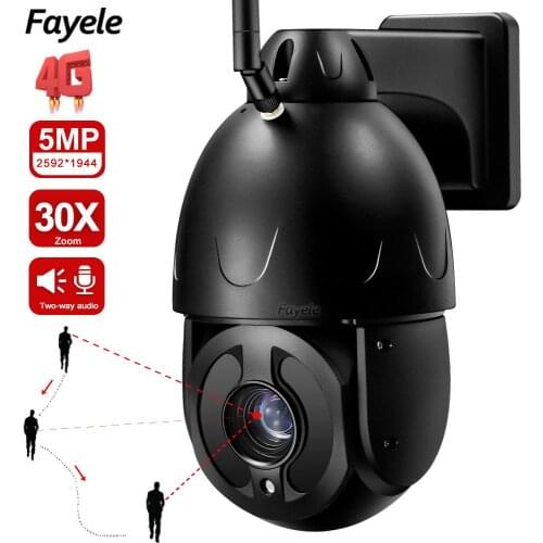 Home Security 5MP 4G PTZ Camera Wireless WIFI IP Camera Humanoid Auto Tracking Detection 30X Zoom Two Way Audio CAMHIPRO SD SIM