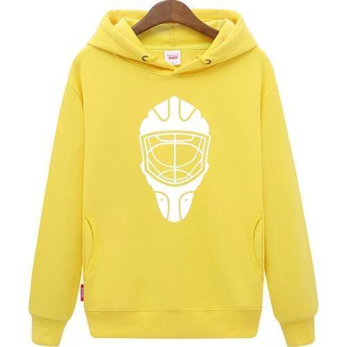 Cool Hockey Free shipping cheap unisex yellow hockey hoodies Sweatshirt with a hockey mask for men & women