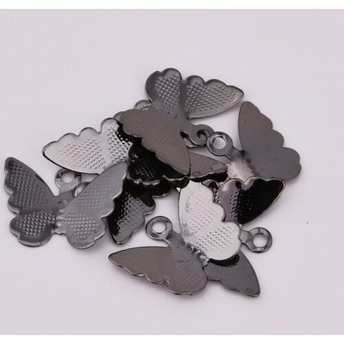 30 pieces 15 * 11mm metal copper butterfly filigree packaging connector charm DIY jewelry accessories found jewelry supplies