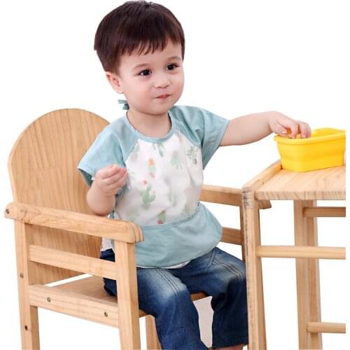 Cute Cartoon Baby Bibs Waterproof Infant Eating Bib with Pocket Kids Toddler Long Sleeve Scarf Infant Boys Girl Burp Cloth Bibs