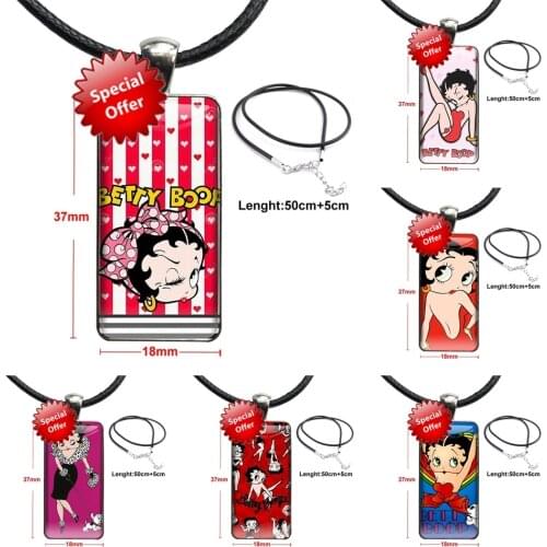 Betty Doll Latest Fashion Glass Cabochon Pendant Necklace With Women Steel Plated Statement Jewelry For Women Men Party