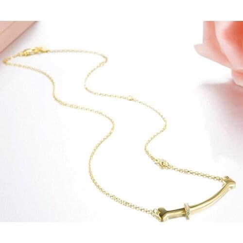 Real Fine Jewelry 925 Sterling Silver Necklace For Women Holiday Gift Drop Shipping Fashion Cute Bone Pendant Necklace