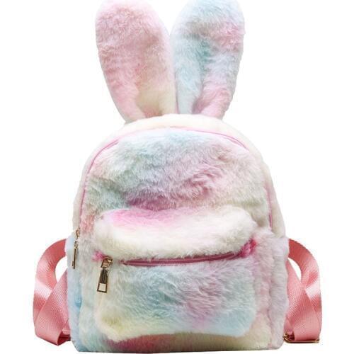 Autumn new fur bag female cute bunny ears backpack plush girl backpack student bag BM01-BP-eatzns