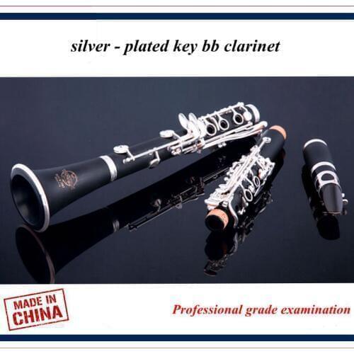 Professional grade examination, silver - plated key bb clarinet