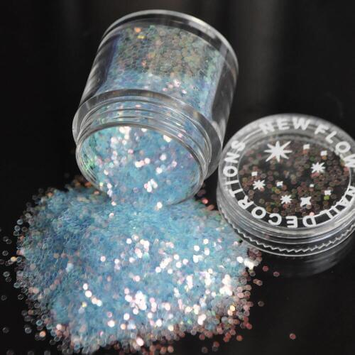 Clear Rainbow Lake Blue Hexagon UV DIY Acrylic Sequin Glitter Powder Dust Nail Art Tips Design Tool Decoration N20