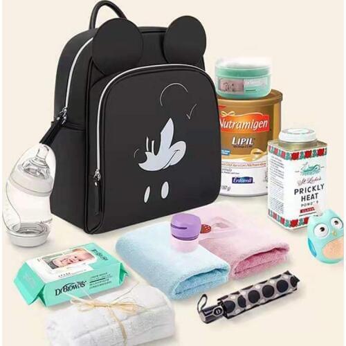 Disney Mickey Cartoon Baby Diaper Bag Large Organizer Nappy bag Mummy Maternity Bags Portable Outdoor Shoulder Storage Backpack