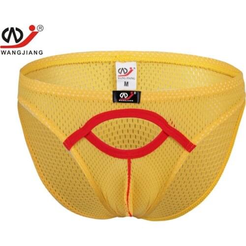 Mens Mesh Briefs Sexy Movable Open Sheath Pouch Penis Enhancing Underwear WJ Low Waist Slip Sexy Homme Bikini Breathable Briefs