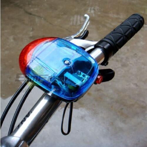 Bike Accessories Night Bike Cycling Bicycle Alarm Electronic Horn Handlebar Bell Siren 5 LED Warning With Lights Strong Loud
