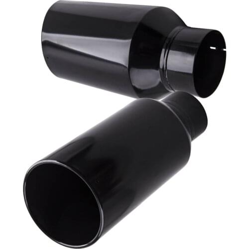 5" Inlet 8"Outlet 18" Long Miter Black Angle Cut Diesel Smoker Exhaust 1 Pair