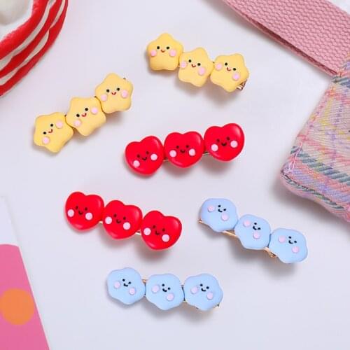 2021 New Girls Cute Cartoon Cloud Star Heart Hair Clips Kids Sweet Hairpins Duckbill Barrettes Headband Fashion Hair Accessories