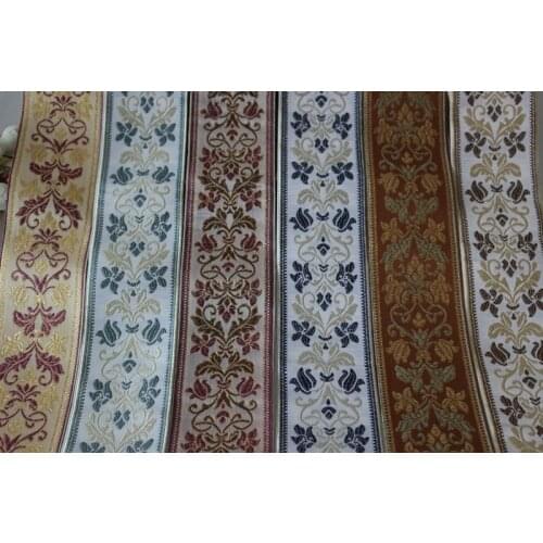 Mix 6yards/lot wide 6cm Woven Jacquard Ribbon flowers pattern curtain and clothing accessory LS-4048