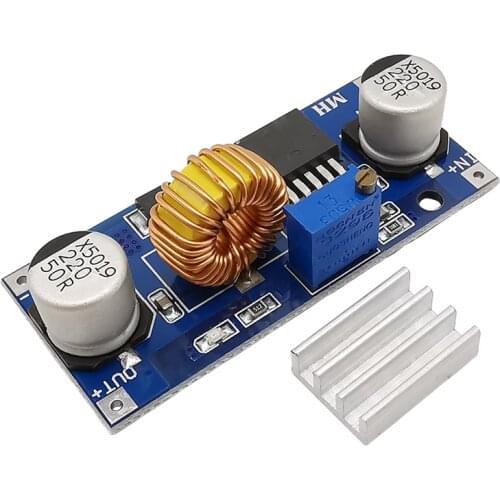1Pcs 5A XL4015 DC-DC 4-38V to 1.25-36V 24V 12V 9V 5V Step Down Adjustable Power Supply Module LED Lithium Charger With Heat Sink