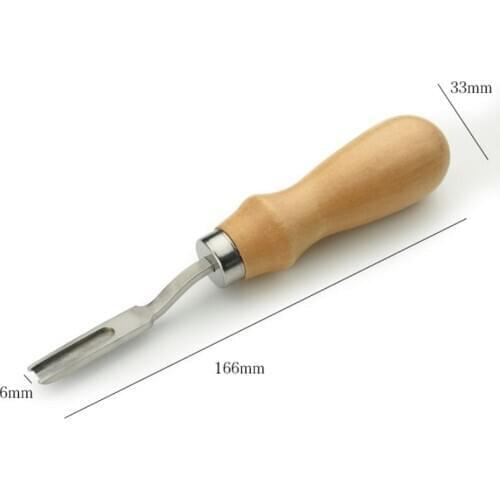 1PC Wood Handle French Style Leather Edge Beveler Cutting Skiving Trimming DIY Leather Craft Handmade Tool