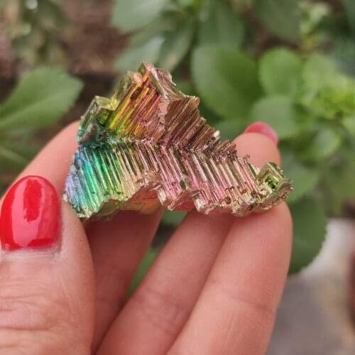 1pc Rainbow Bismuth Ore Crystal Metal Mineral Specimen Stone Cluster Original Art Artwork Decorative
