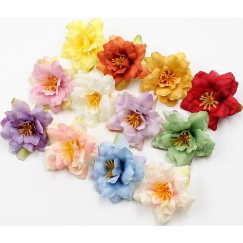 10pcs/lot 5cm Plum head Silk Artificial Flower For Wedding Party Home Decor DIY Wreath Scrapbook Gift Box Craft Fake Flower