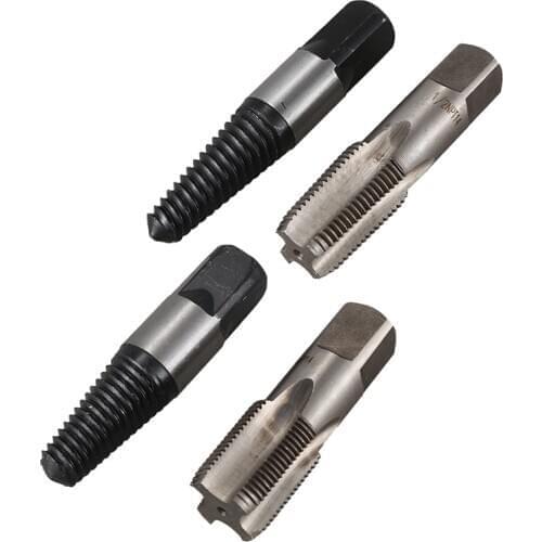 GTBL 2Pcs Screw Extractor Water Pipe Broken Pipe Extractor Water Pipe Thread Repair Tap Set