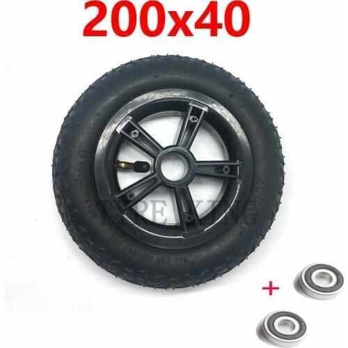200x40 Inner and Outer Tire with Hub 8 Inch Inflation Wheel for Folding Bicycle Scooter Car Motorcycle Accessories Babys Car
