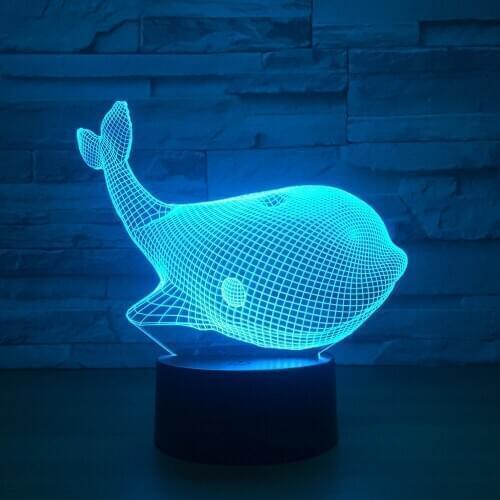 2018 explosions sea whale 3Dusb power supply night light colorful touch switch lighting visual small table lamp gift lights