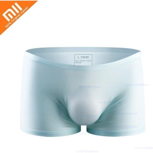 2020 3pcs Xiaomi 3D U Convex Boxer Briefs Comfortable and skin-friendly Summer Ultra-thin Mens Ice Silk Panties Men Underwear