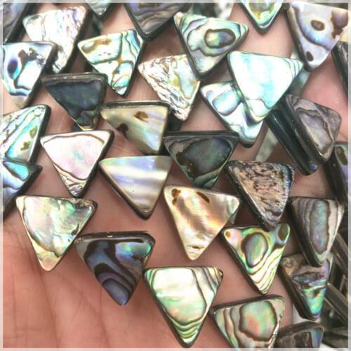 26pcs natural abalone shell beads triangle shape shell strings loose shell beads accessories size 16mm new shapes cuttings