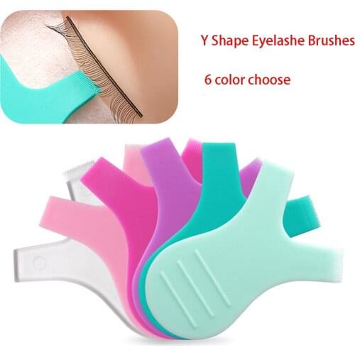 5 Pcs/Pack Makeup Eyelash Brushes Reuseable Plastic Clean Comb Y Shape Eyelashe Lifting Curler Eye Lash Extension Eyelashe Tools