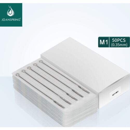 50pcs Round Liner Tattoo Needles 0.35mm 5M1 7M1 9M1 11M1 13M1 15M1 Standard Disposable Tattoo Needle Supply For Tattoo Machine