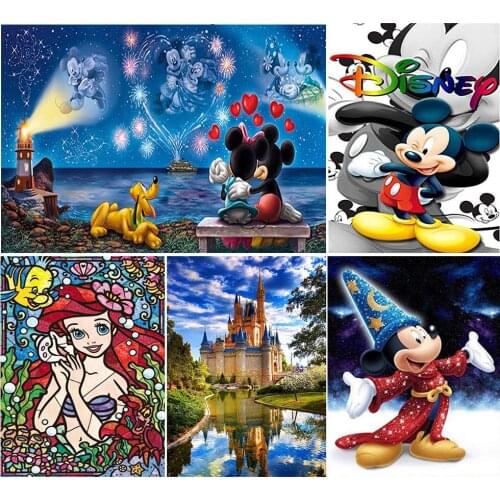 Disney DIY 5D Diamond Painting Mickey Mouse Diamond Embroidery Cross Stitch Kits Full Round Drill Diamond Mosaic Home Decor