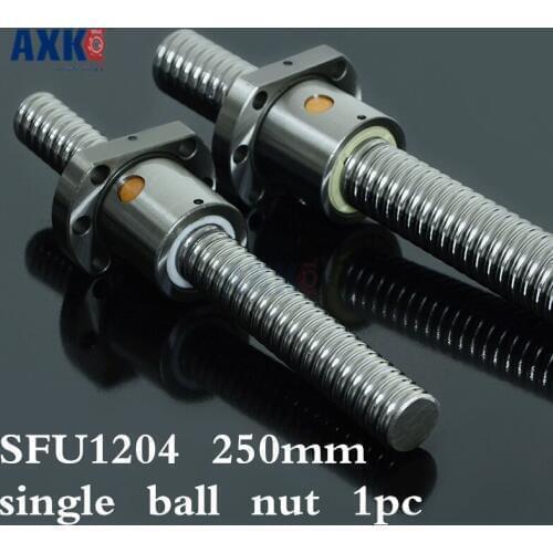 Axk 12mm 1204 Ball Screw Rolled C7 Ballscrew Sfu1204 250mm With One 1204 Flange Single Ball Nut For Cnc Parts No Ends