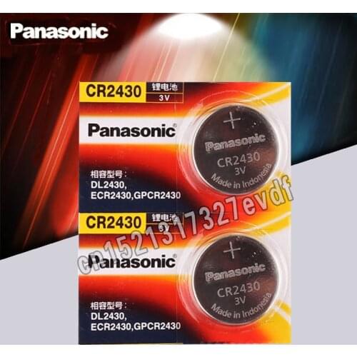 Panasonic 100% Genuine CR2430 Button Cell Batteries 2PCS/LOT 3V Lithium Battery Watch/Toys/Remote Control DL2430 BR2430 KL2430