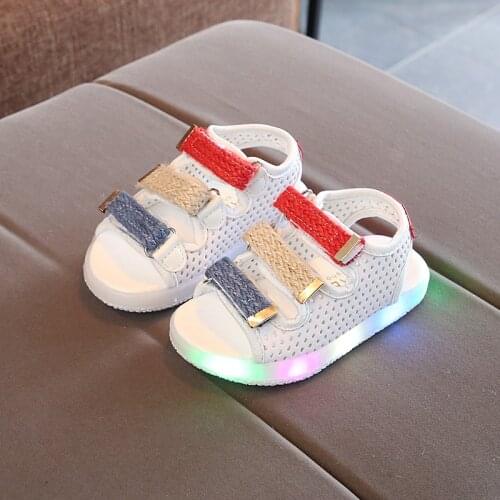2021 Size 21-30 Children Glowing Sandals Kids Luminous Shoes Baby Toddler Shoes Light Up Shoes for Girl Sandalia Infantil Menina