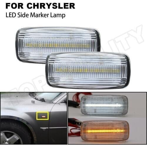 2 PCS Fender Lights Side Turn Lamp Side Marker Led Turn Signal Width Light For Chrysler 200 300 Sebring 2007-2017 Town Country