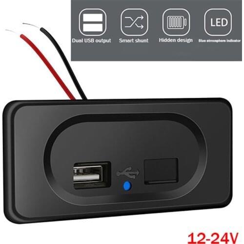 Dual USB Charger Socket Quick Charge 12V - 24V Panel For Truck ATV Car Bus