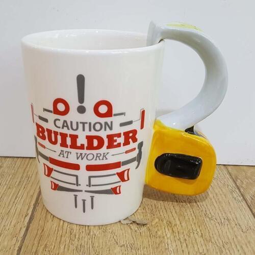 Electric Drill Mug Creaive Shaped Handle Ceramic Tool Mug Gifts for Dad Tool Mug Garage Decor,Woodworking Tools Builders gift