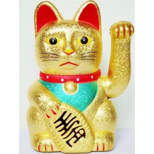 [ Fly Eagle ] Maneki Neko Gold Waving Lucky Feng Shui Fortune Money Cat Chinese Paw