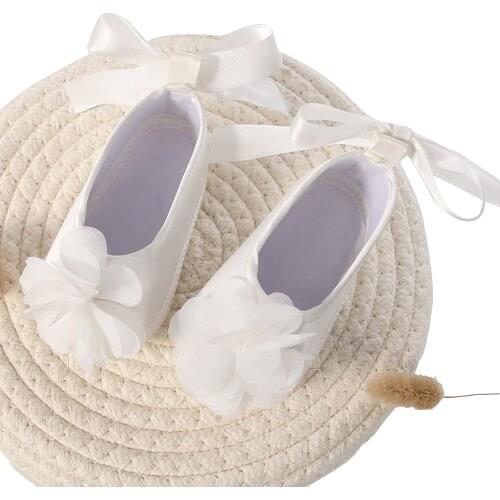 Gooulfi Baby Girl Shoes First Sep Baptism Christening Special Occassion Party Toddler Baby Summer Shoes Satin Floral Solid Infan