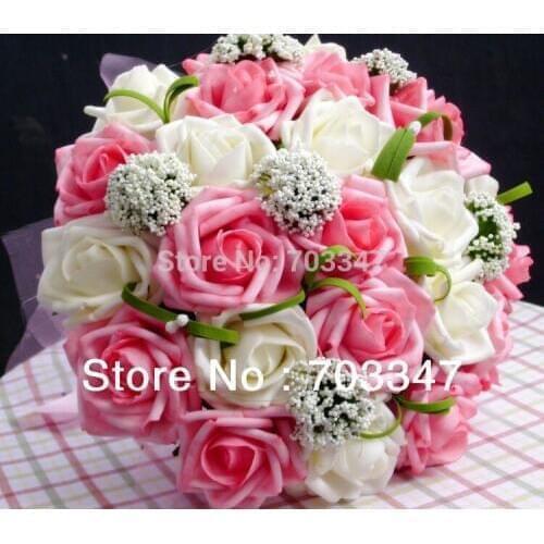Hot Sale!!! EMS Free Shipping!!! (8pcs/lot ) Beautiful Brides Bouquet Hand Wedding Bouquets in Purple, Pink, Blue, White,Red