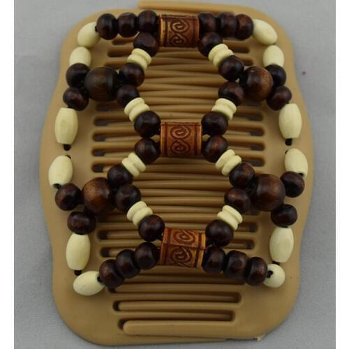 Brown beads magic comb 12 pcs/lot hair accessory classical comb Easy to Use