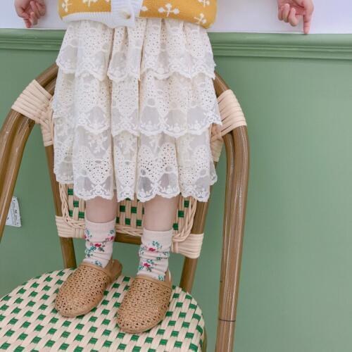 2019 Autumn Lace Cake Skirts Korean Children Girls High Waist Princess Party Tulle Skirts For 1-7Yrs Toddler Tutu Skirt Outfits