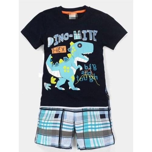 Summer Boys Pajamas Sets Short Sleeve Childrens Sleepwear 100% Cotton Kids Pijama Boy Pyjama Baby Girls Nightgown Bottom 2-7T