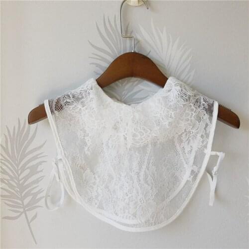 Linbaiway Cute Laple Fake Collars for Women Lace Hollow Embroidery False Collar Half-Shirt Blouse Tops Detachable Collars