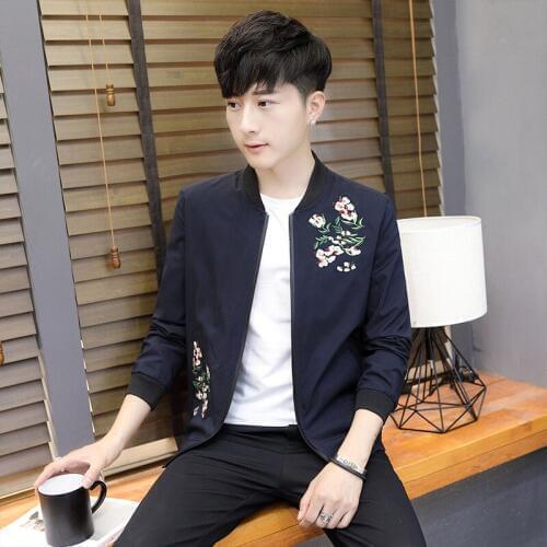 Mens Jackets and Coats Autumn Winter Long Sleeve Dark Blue Orange Green Black Clothes