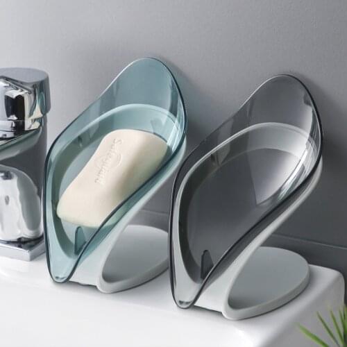 Leaf Shape Soap Box Drain Soap Holder Box Bathroom Shower Soap Holder Dish Storage Plate Tray Bathroom Supplies