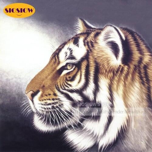 SIOSIOW 5D Diy Diamond Painting Tigers Head Animals Full Round Drilling Cross Stitch Kits 3D Dimond Mosaic Embroidery Home Decor