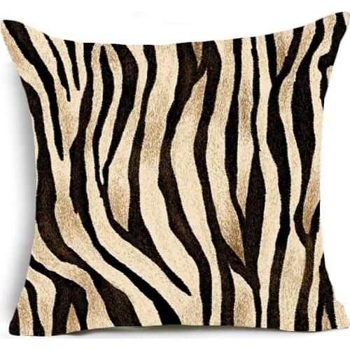 Single-sided Printing Animal Leopard Decorative Pillows Case Super Soft Velvet Black and White Zebra Pattern Cushion Cover Sofa