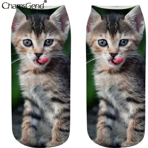 2021 New 3d Printing Women Socks Cat Design Fashion Unisex Christmas Gift Socks Low Ankle Kids Funny Sock Dropshipping