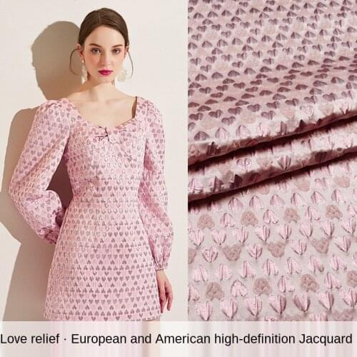 2021 New European and American Gold Silk Love Yarn -Dyed Jacquard Clothing Fabric Spring and Summer Children Brocade Cloth