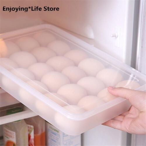 24 Grid Egg Box Organizer Kitchen Case Refrigerator Storage Box Crisper Fridge Container Storage Box Plastic Box Home Organizer