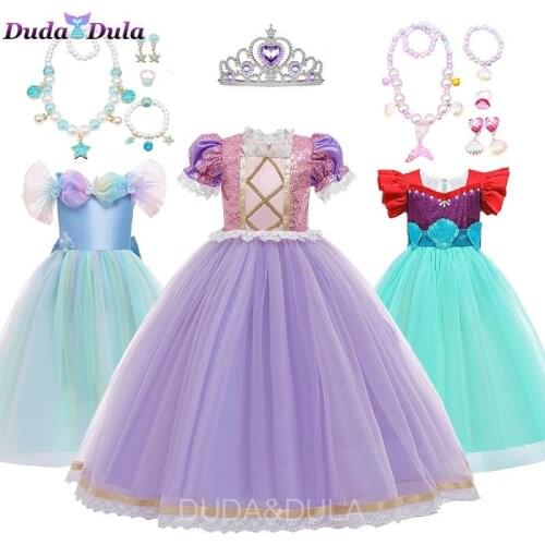 Little Mermaid Costume Girls Dresses Girls Princess Dress Teenage Girls Clothes Infant Girl Fantasy Cosplay Dresses For Girls