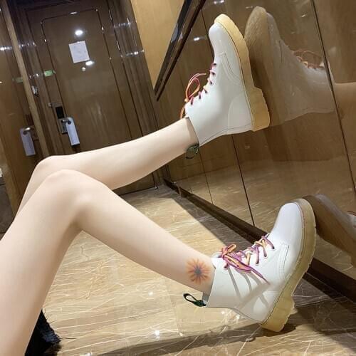 2020 spring and autumn new wild thin thick heel thick bottom increased casual short boots fashion Martin boots female X465